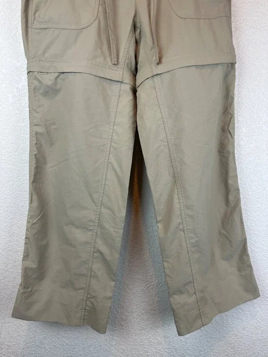 The North Face Convertible Hiking Pants Womens US 8 Khaki Zip Off Nylon Camping - Picture 5 of 12